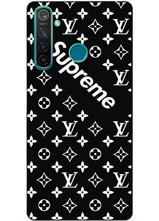 Силиконовый чехол бампер для realme 5 pro с рисунком supreme