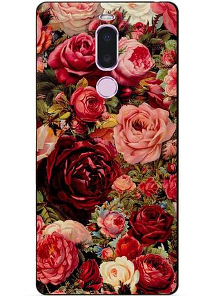 Чехол силиконовый бампер для meizu note 8 с рисунком розы