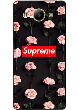 Силіконовий чохол для huawei y3 2017 з малюнком supreme на трояндах