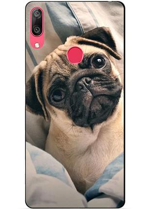 Чехол силиконовый для huawei y7 2019 с рисунком фото мопса