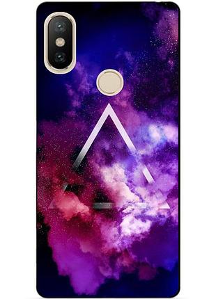 Силиконовый бампер чехол для xiaomi redmi s2 с рисунком космос
