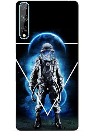 Силиконовый чехол бампер для huawei p smart s с рисунком астронавт