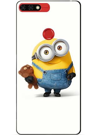 Бампер силіконовий чохол для huawei honor 7c pro з малюнком міньйон боб