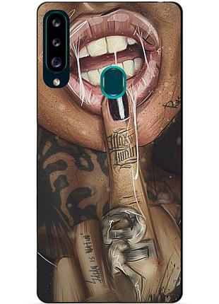 Силиконовый чехол бампер для samsung a20s 2019 galaxy a207f с рисунком палец