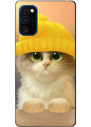 Силиконовый бампер чехол для samsung m30s 2019 galaxy m307f с рисунком котик в шапочке