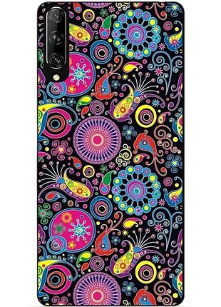Силиконовый чехол бампер для huawei p smart pro с рисунком узоры