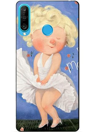 Силиконовый бампер чехол для huawei p30 lite с рисунком монро