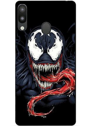 Силиконовый бампер чехол для samsung m20 2019 galaxy m205f с рисунком веном