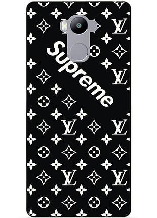 Силиконовый чехол бампер для xiaomi redmi 4 с рисунком supreme lv