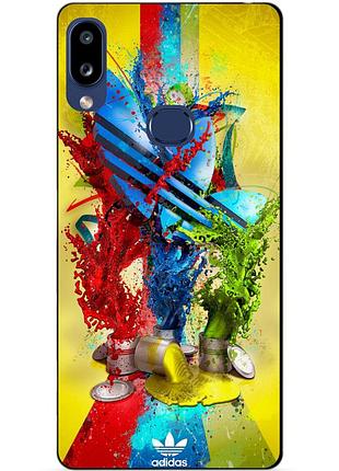 Бампер силиконовый чехол для samsung a10s 2019 galaxy a107f с рисунком adidas краски