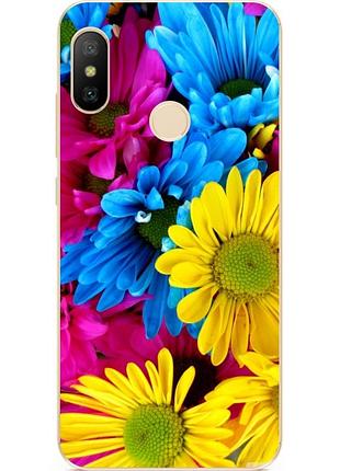Бампер силиконовый чехол для xiaomi mi a2 с рисунком хризантемы