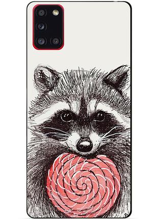 Силіконовий бампер чохол для samsung a31 з малюнком єнот