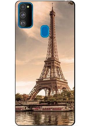 Силіконовий бампер чохол для samsung m21 galaxy m215f з малюнком париж