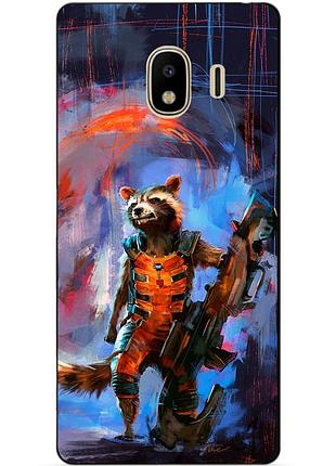 Силіконовий бампер чохол для samsung j4 galaxy j400 з малюнком реактивний єнот
