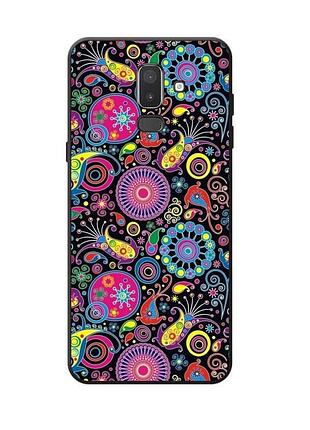 Силиконовый бампер для samsung j8 / a6 plus с рисунком восточные узоры