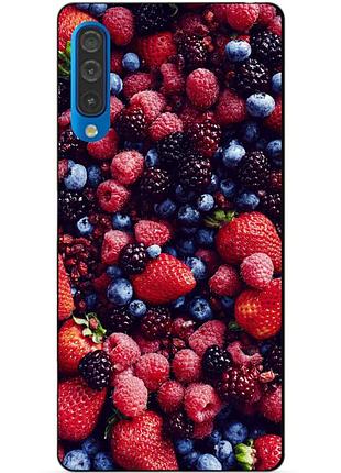 Силиконовый чехол для samsung a50 с рисунком ягоды