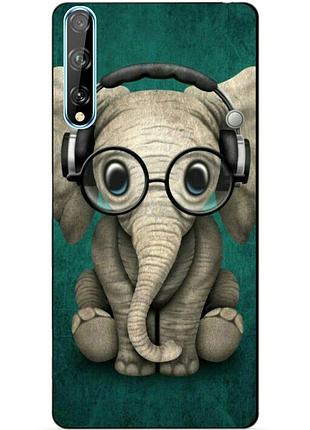 Силіконовий чохол бампер для huawei p smart s з малюнком слоник