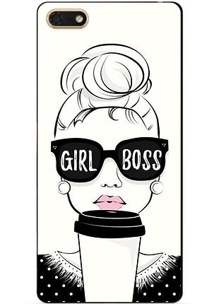 Бампер силіконовий чохол для huawei honor 7a з малюнком girl boss