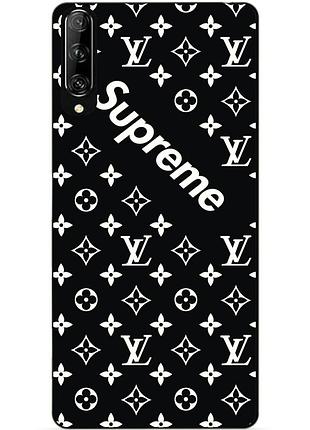 Силіконовий чохол бампер для huawei p smart pro з малюнком supreme