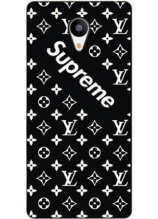 Чехол силиконовый бампер для meizu m3s с рисунком supreme
