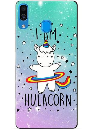 Силиконовый бампер чехол для samsung a30 2019 galaxy a305f с рисунком единорог