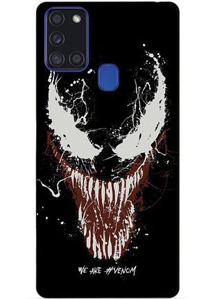 Силиконовый бампер чехол для samsung a21s с рисунком веном