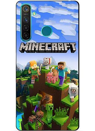 Силиконовый чехол бампер для realme 5 pro с рисунком minecraft