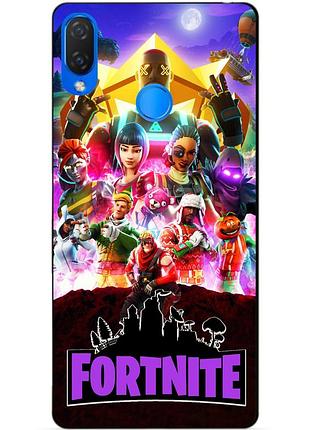 Силіконовий бампер чохол для huawei p smart plus з малюнком fortnite