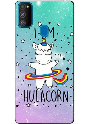 Силіконовий бампер чохол для samsung m21 galaxy m215f з малюнком єдиноріг