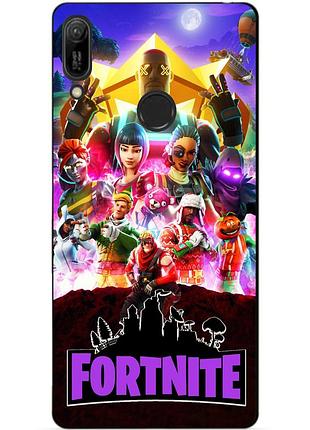 Силиконовый бампер чехол для huawei y6 prime 2019 с рисунком fortnite