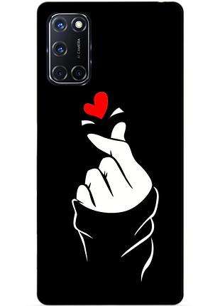 Силіконовий бампер чохол для oppo a52 з малюнком знак любові