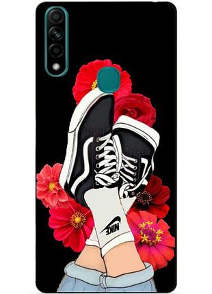 Силіконовий бампер чохол для oppo a31 з малюнком кеди