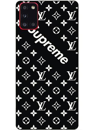Силіконовий бампер чохол для samsung a31 з малюнком supreme