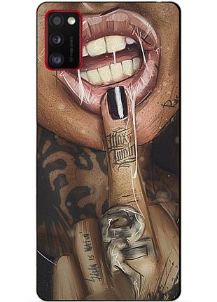 Силиконовый бампер чехол для samsung a41 galaxy a415f с рисунком swag