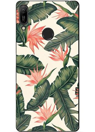 Бампер силіконовий чохол для huawei y6 prime 2019 з малюнком листя банана