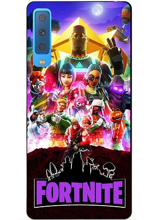 Силиконовый бампер чехол для samsung a7 2018 galaxy a750 с рисунком fortnite
