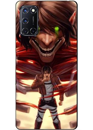 Силиконовый бампер чехол для oppo a52 с аниме attack on titan