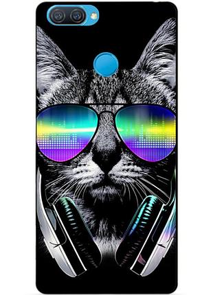 Силиконовый бампер чехол для oppo a12 a5s с рисунком музыкальный кот