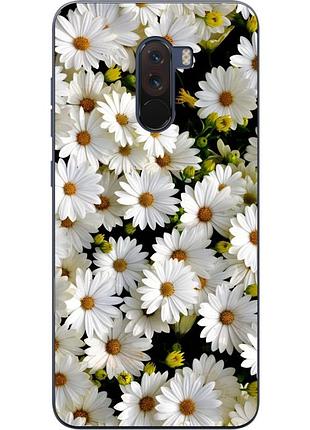 Чехол силиконовый для xiaomi pocophone f1 с рисунком ромашки