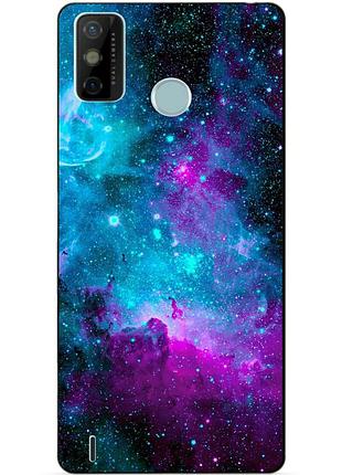 Силіконовий бампер чохол для tecno spark 6 go з малюнком галактика