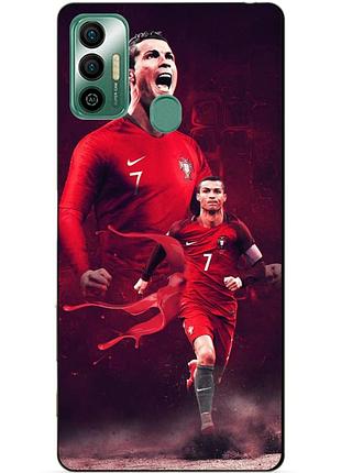 Силіконовий бампер чохол для tecno spark 7 з малюнком ronaldo