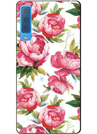 Чохол силіконовий для samsung a7 2018 galaxy a750 з малюнком півонії