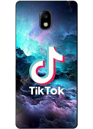 Силиконовый бампер чехол для samsung j7 2017 galaxy j730 рисунком tik tok