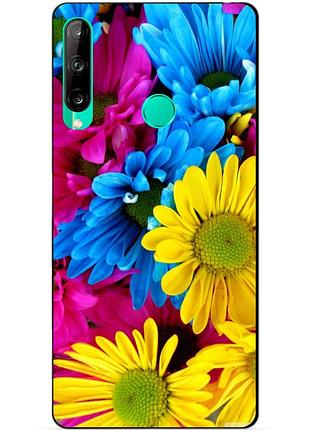 Силиконовый чехол бампер для huawei p40 lite e с рисунком хризантемы