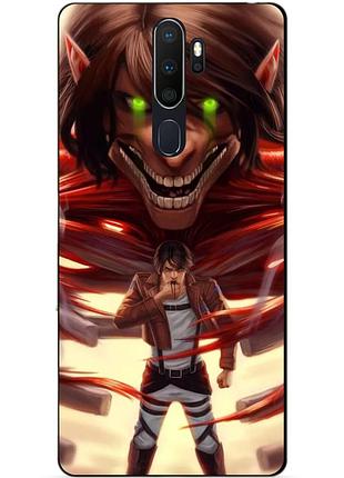 Силиконовый бампер чехол для oppo a5 2020 с аниме attack on titan