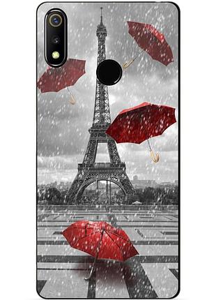 Силіконовий чохол бампер для realme 3 з малюнком ейфелева вежа