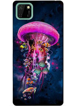 Силиконовый чехол бампер для huawei y5p с рисунком медуза