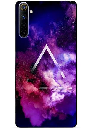 Силиконовый чехол бампер для realme 6 с рисунком космос