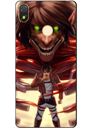 Силіконовий бампер чохол для tecno pop 3 з малюнком attack on titan