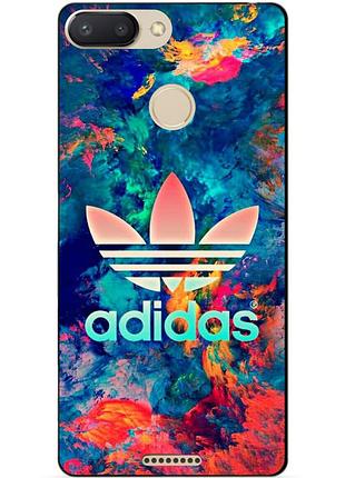 Силіконовий бампер чохол для xiaomi redmi 6 з малюнком adidas фарби